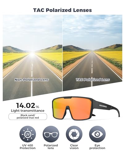 ROCKBROS Fahrradbrille Überbrille Polarisiert Überzieh-Sonnenbrille Outdoor MTB Rennrad Sportbrille für Damen und Herren