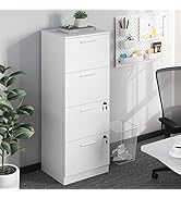 Amazon.com: YITAHOME White Vertical 4-Drawer Filing Cabinet