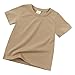 Baby Solid Color Short Sleeve Basic T Shirt Toddler Boys Girls Kids Summer Shirts Base Top Undershirts Clothes (Khaki, 3-4 Years)