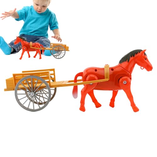 Générique Jouet de charrette tirée par des Chevaux | Décoration de Bureau en calèche | Chariot à Jouets électrique rétro, décoration de modèle de...
