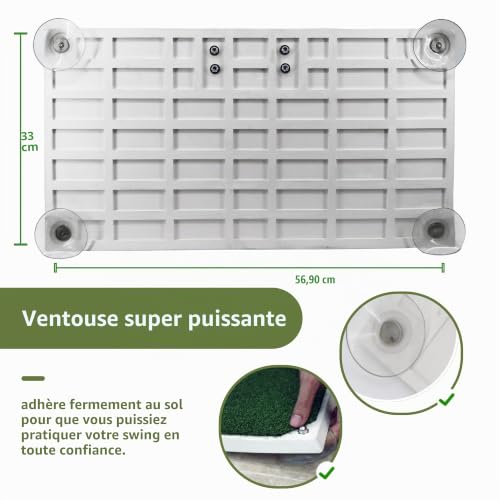 Entraîneur de swing de golf – Équipement d'entraînement de golf avec 5 réglages de hauteur – Simulateur d'entraînement de fer et de club à la maison et à l'intérieur – Tapis d'entraînement portable – vue 4