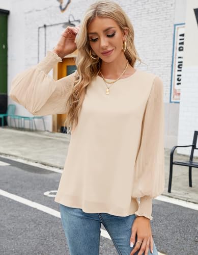 Image of Aifer Womens Tops Dressy Casual Long Sleeve Shirts Chiffon Blouses