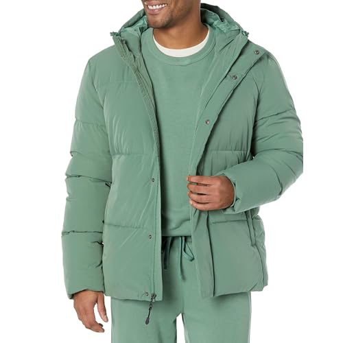 Image of Amazon Essentials Mens Mid-Length Hooded Puffer Coat (Available in Big & Tall)