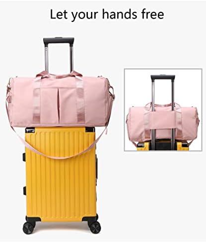 Sports Gym Bag for Women and Man Travel Bag with Shoes Compartment Dry&Wet Pocket Gym Duffel Bag Weekender Bag (Pink) 8 Sports Gym Bag for Women and Man Travel Bag with Shoes Compartment Dry&Wet Pocket Gym Duffel Bag Weekender Bag (Pink)