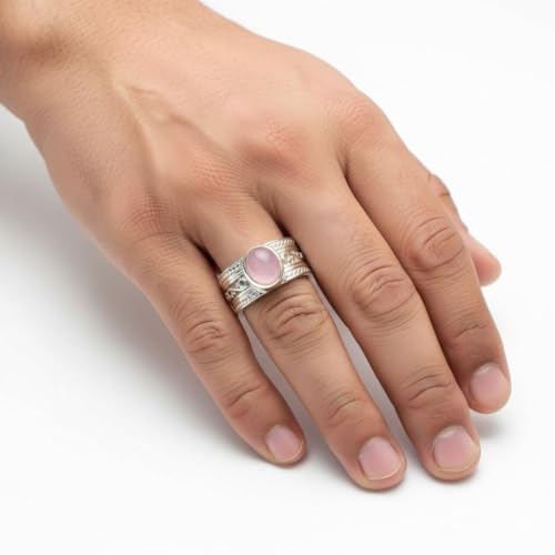 Image of 55Carat Choose Your Color Genuine Gemstone Sterling Silver Ring Band Vintage Handmade Jewelry Sizes 5-12