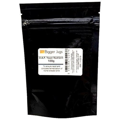 Yeast Nutrient Diammonium Phosphate (D.A.P.) 100g Heavy Duty Resealable Pouch with Tamper Proof Seal for Home Brew Beer & Wine