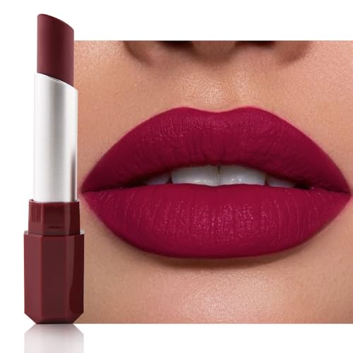 HHLTOH Dark Orange Red Matte Lipstick - Lip Crayon & Face Paint Stick for Women, Smooth Pigmented Everyday Wear, Younger-Looking Lip Makeup, Labial con color para uso diario 04