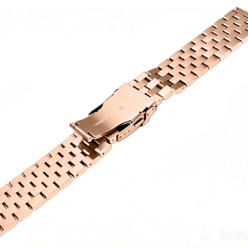 Image of Kai Tian Stainless Steel Watch Band 20 21 22 24 26 18mm for Men Women Solid Watch Bracelet Strap with Deployment Double Lock Black Silver Blue Grey Rose gold