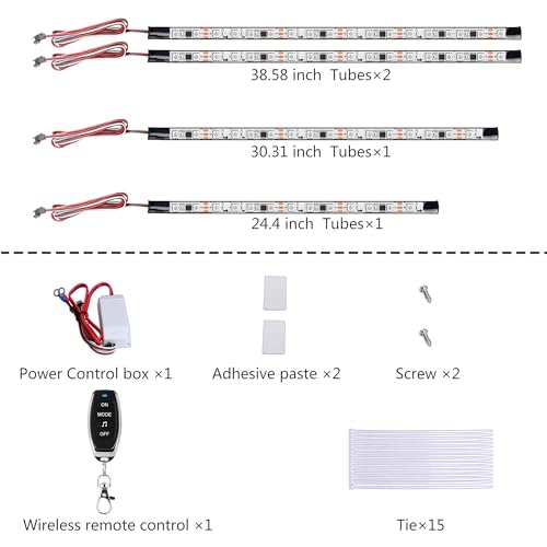 10L0L Golf Cart Underglow Led Light Strip Kit, 22 Modes Glow Neon Underbody Lighting With Wireless Remote Control thumb #6