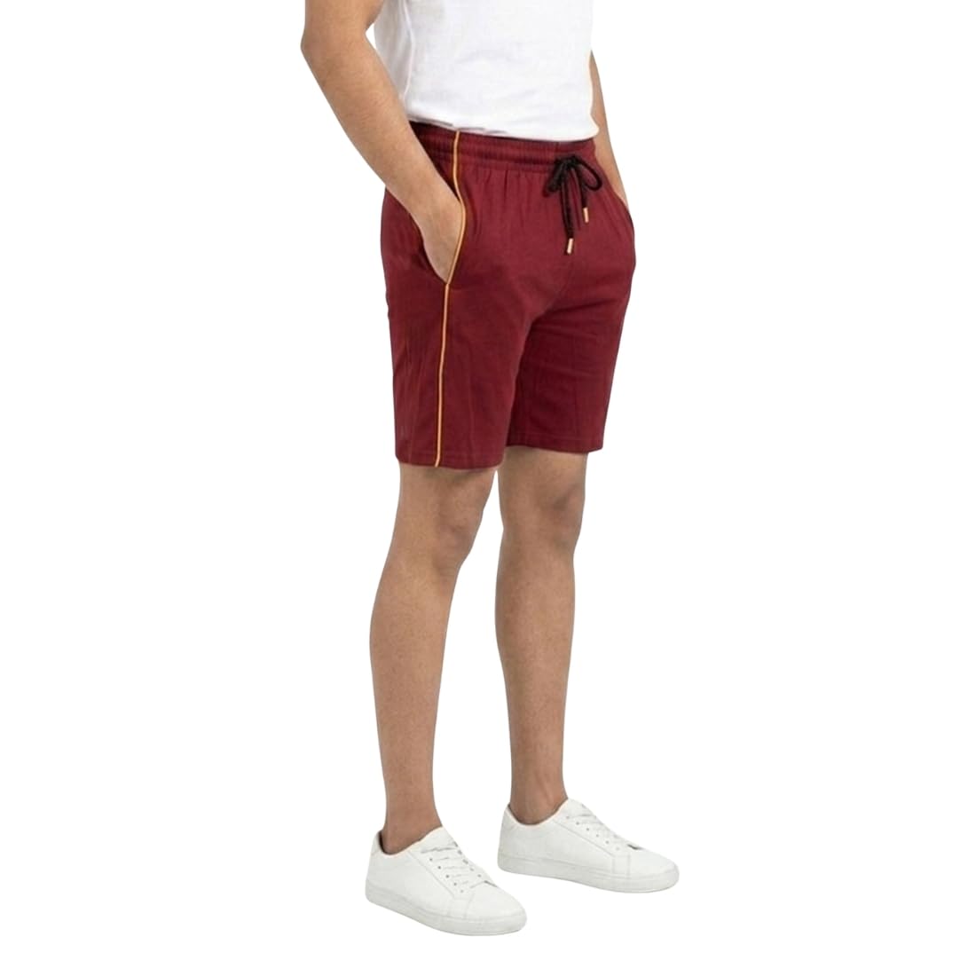 Mens Cotton Solid Piping Bermuda Shorts (Pack of 1)-image-10
