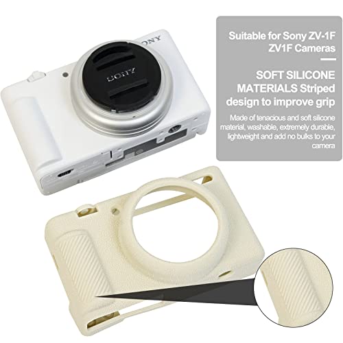 Easy Hood Zv-1F Camera Case Anti-Scratch Soft Silicone Rubber Protective Cover For Soony Zv-1F Zv1F Camera Silicone Cover Rubber Soft Camera Case（Ivory） #TOP1