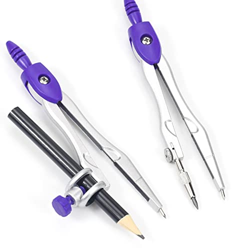 Unjoo Geometry Set 10 Pcs Student Supplies, Protractor and Compass,Purple by Unjoo - Used condition - Image 4