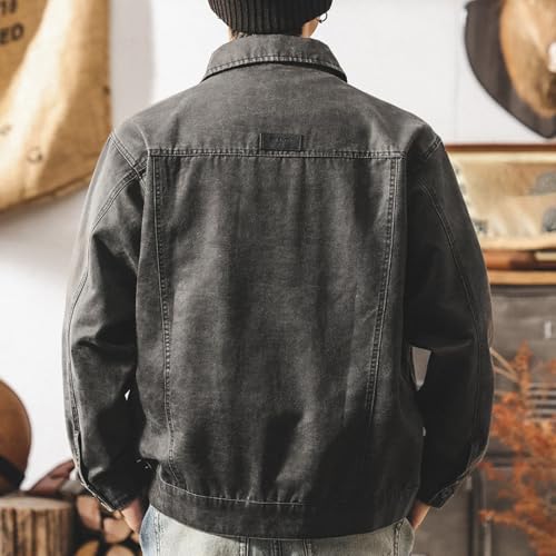 Veste cirée décontractée pour homme coupe-vent léger et utilitaire noir - 4