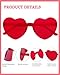 ayigu Heart Shaped Sunglasses for Women Trendy Heart Sunglasses Rimless Transparent Glasses Colorful Rave Party Favors