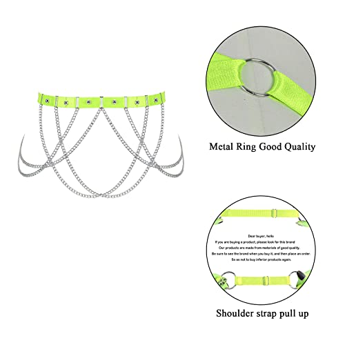 Women's Body Harness Garter Belt Plus Size Stockings Fashion Metal Chain Belt Punk Gothic Carnival Dance Festival Costume3