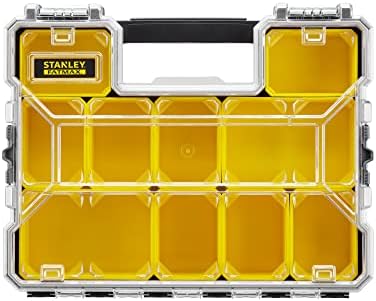 STANLEY FATMAX Pro Shallow Stackable Storage Organiser for Small Parts, Removable Compartments, 1-97-517