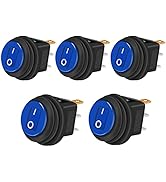 Twidec/5Pcs 12V 20A Waterproof Round Rocker Toggle LED Switch 3 Pins On-Off Car Truck RV Rocker S...