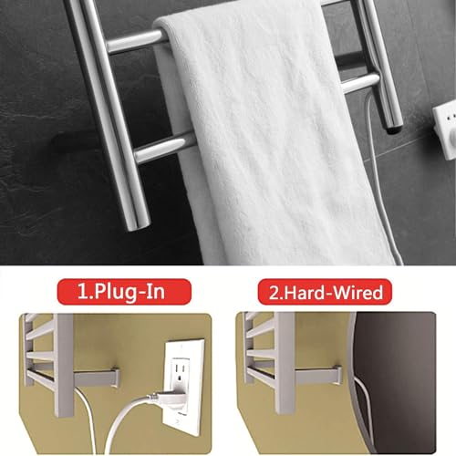 Calentador de toallas de acero inoxidable 304 pulido con diseño elegante de pared para baño 7