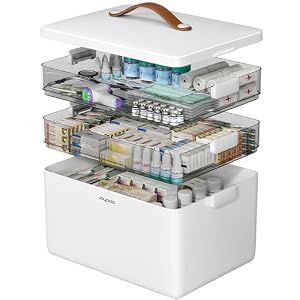 CTIME 3-Tier Medicine Organizer – Portable Medicine Cabinet with Handle