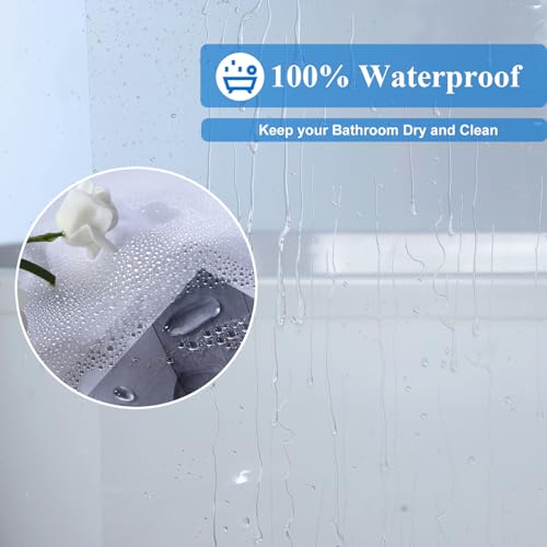 WellColor Extra Long Shower Curtain Liner 90 Inch Length Clear Plastic Shower Curtain Sets for Bathroom with 12 Rings and 3 Weighted Magnets, 72 x 90 Inch by WellColor - Image 2