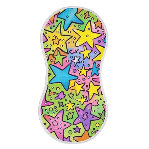 2 Pack Baby Burp Cloths, Soft Absorbent Burping Cloths for Babies, Cotton Milk Spit Up Rags, Large Size for Newborns, Baby Boys and Girls (Beautiful Colorful Stars)2