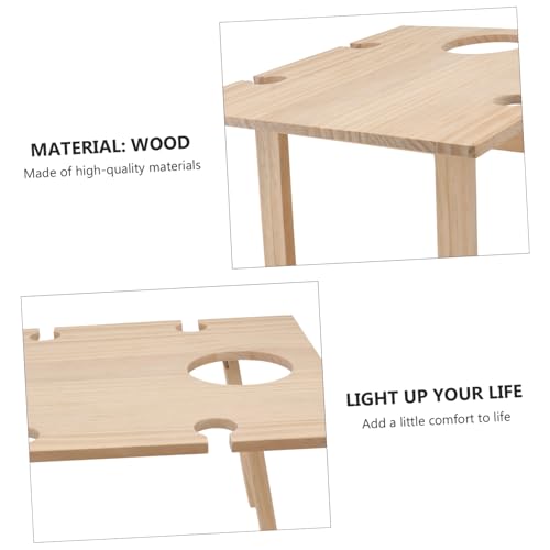 Table pliable extérieure en bois anti-renversement pour verre - 7
