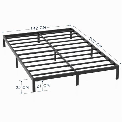 Ramka łóżka Dreamzie 140×200 z podstawą – Podstawa 140×200 z nogami – Wysokość 25 cm – Solidna konstrukcja, łatwy montaż i miejsce do przechowywania