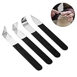 4Pcs Pottery Clay Sculpture Carving Tools Set, Trimming Knife Hand-Made Clay Art Craft Modelling Car