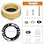 Extra Thick Toilet Wax Ring Replacement Kit – Universal Wax Seal PE Flange Fits 3" & 4" Drain Pipes, Includes Bolts & Washers, Easy DIY Installation, Compatible with Below-Floor or Level Flanges
