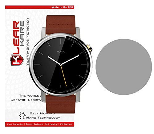 [6 Pack] KlearKare Invisible Screen Shield Protector for Moto 360 V2 2nd Generation (46MM Only) Smart Watch | (HD) Clear | Self Healing Nano Technology | Bubble Free