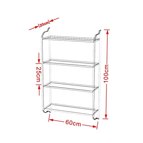 Pibm Stylish Simplicity Shelf Wall Mounted Floating Rack Wooden Storage Shelves Wooden Collection 4 Layers,4 Colors Avaliable,60X20X100Cm, White Maple Color #TOP2