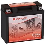 GT12B4, GT12B-4, YT12B-BS, YT12B-4, PT12B-4, UT12B-4, WP12B-4, Yamaha, Ducati, Triumph Compatible High Performance SLA AGM Motorcycle Battery by SigmasTek, ST12B-4 210CCA