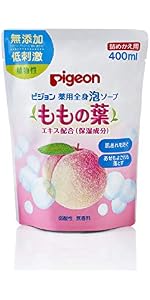 Amazon.co.jp: ピジョン Pigeon 薬用全身泡ソープ 本体 ももの葉エキス