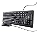 Trust Taro Pack Teclado y Ratón con Cable - Disposición QWERTY Español, Cable de 1.8m, Conexión USB, Teclado Resistente a los Vertidos, Windows, Mac, PC, Ordenador Portátil, Negro