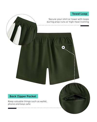 Image of maamgic Mens 5 inch Gym Running Shorts for Men 2 in 1 Quick Dry Workout Athletic Shorts