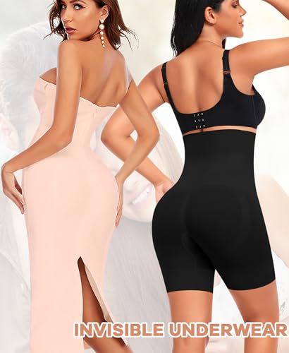 Image of Werena Seamless Slip Shorts for Women Under Dress Shaping Boyshorts Panties Tummy Control Shapewear