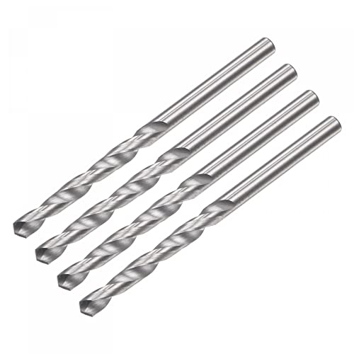 sourcing map Solid Carbide Drill Bits, 2.5mm C2/K20 Tungsten Carbide Jobber Drill Bits Straight Shank Drilling Tool for Stainless Steel Aluminum Iron Metal Plastic 4pcs