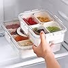 VOUKEN 2PCS Plastic Divided Serving Tray with Lid Snackle Box Charcuterie Container Portable Snack Platters Organizer for Candy, Fruits, Snacks, Nuts, for Party, Entertaining, Picnic (8 Compartment)