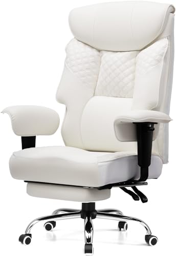 GTRACING Big and Tall Office Chair 400LBS Wide Ergonomic Gaming Chair with Deluxe Embossing Designed Leather with Foot Rest,150°Reclining Adjustable Soft Armrests Pocket Spring Back Support and Pillow