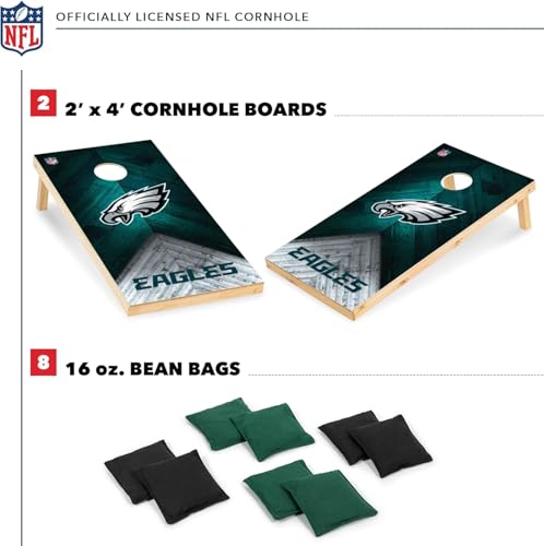 Wild Sports Philadelphia Eagles 2' x 4' Cornhole Set, 2 Boards, 8 Bean Bags by Wild Sports - Image 2