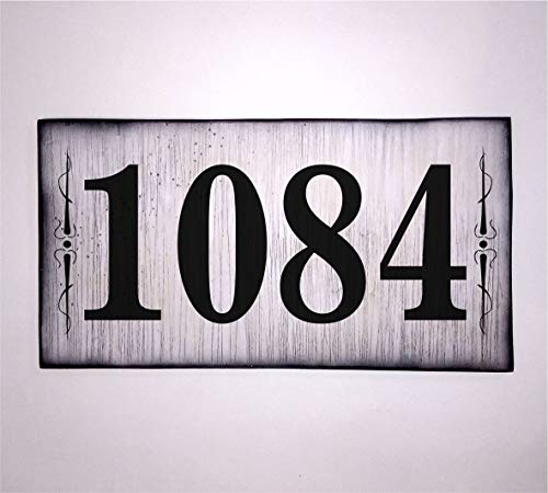 Custom Address Plaque, Rustic House Address Signs, Antique White Plaque With Black Painted Numbers, Made Of Aged Wood, House Numbers, Address Sign, Cabin, Cottage, Housewarming Gift #TOP2