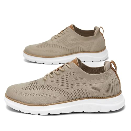 Image of Mens Casual Dress Oxfords Shoes Fashion Mesh Work Business Walking Sneakers Comfortable Lightweight Soft Sole