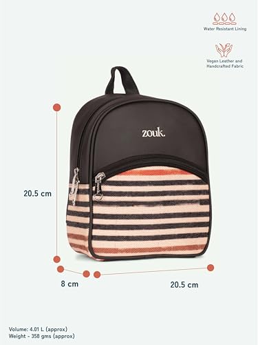 Image of ZOUK Dalila Mini Daypack | Stylish Small Backpack for Women | Compact | Bag for Girls | Daily College Use | Travel Day Pack | Vegan Leather | Handcrafted | Water-Resistant