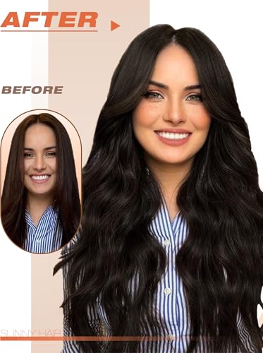 Sunny Hair Tape in Hair Extensions Real Human Hair Invisible Remy Hair Extensions Tape ins for Women Darkest Brown 18 inch 20Pcs 50G - Thumbnail 6