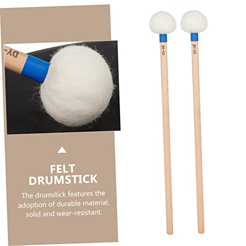Baquetas de percusión con mango de madera y punta de fieltro, 2 piezas miniatura 4