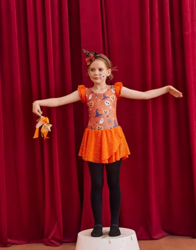 Image of Arshiner Girls Ruffle Sleeve Ballet Dance Dress Tutu Skirted Leotard