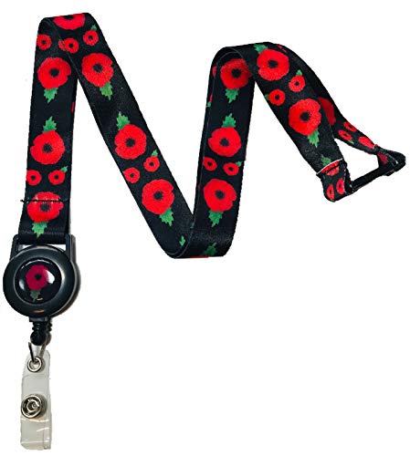 Bobine de badge coquelicot anti-étranglement et enrouleur automatique pour personnel soignant