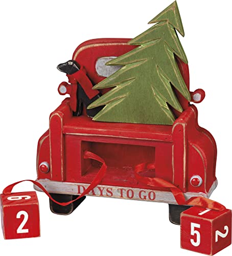 Primitives-by-Kathy-Christmas-Countdown-Blocks-Carved-Truck Primitives by Kathy Christmas Countdown Blocks Carved Truck