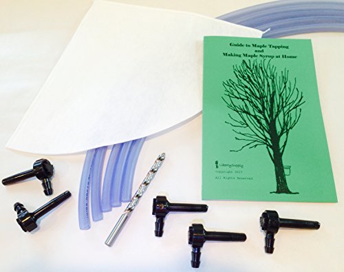 5 Tree Maple Tapping Starter Kit. Complete w Taps, Tubing, Drill Bit, Filter, Guide