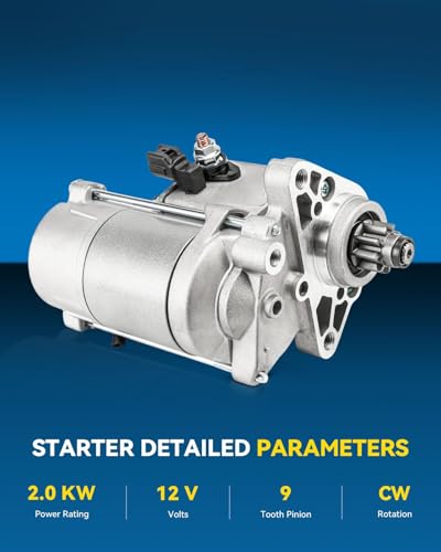 Image of PHILTOP Starter Compatible with 4.7L for:,1998-2007 LX470 /Land C-u-is-r,2003-2009 GX470 /4Runner,2000-2009 Tundra,2001-2009 Sequoia 12V2.0KW CWOSGR9 Tooth Pinion /Teeth